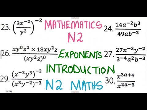 Mathematics N2 Exponents Introduction ‪@mathszoneafricanmotives‬ ‪@mathwithlightone‬