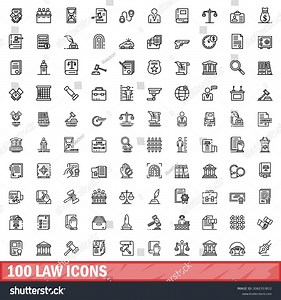 100 Law Icons Set Outline Illustration Stock Vector (Royalty Free) 2062353812 | Shutterstock