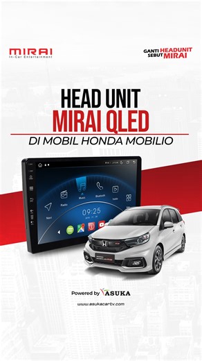 Mirai Car Entertainment on Instagram: "Halo teman-teman Mirai! Head unit MR-QLED ini dipasangkan di mobil Honda Mobilio. Head unit ini memiliki layar QLED super jernih, RAM 8GB, penyimpanan 256GB, serta support camera 360. Desainnya elegan menyatu dengan dashboard, memberikan kenyamanan dan hiburan maksimal di setiap perjalanan. Segera upgrade head unit kamu dengan head unit Asuka - Mirai dan rasakan sendiri kualitasnya. BELI SEKARANG! Order 👉 https://asukacartv.com/link/ . . . #headunit