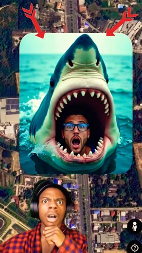 😱 omg shark attack in underwater on Google Earth Google map#shark attack video#googleearth 2.0