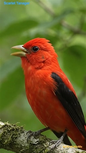 Scarlet Tanager: The Brilliant Red Bird of America ❤️🐦 | Amazing Wildlife Facts