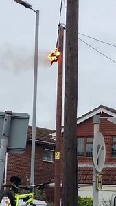 47K views · 171 reactions | Meanwhile on Canvey Island: A power line caught fire this afternoon on Long Road. The incident happened near the Les's Cycles shop. One of the staff at the shop said: "This electrical issue happened across from our shop - it was just a tad scary!" | Your Southend | Facebook