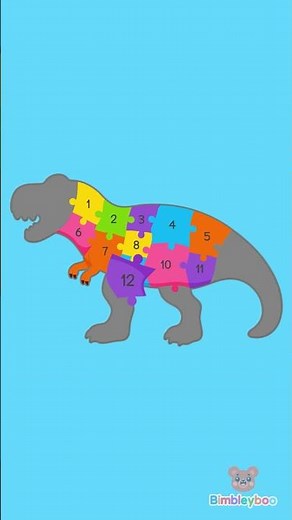 Learn Numbers 1-20 with Dinosaur Shape Matching! 🦖🔢 Fun Counting Puzzle for Kids | Bimbleyboo