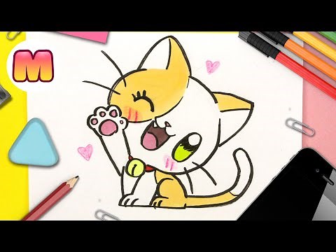 How to draw a KAWAII CAT 💖 EASY STEP BY STEP 💖 how to draw a baby kitten with Jape