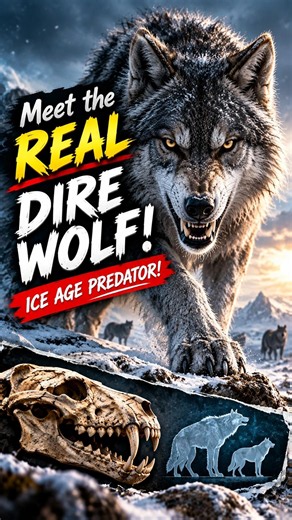 Why you wouldn't survive the Dire Wolf 😱 #iceageanimals #wolf