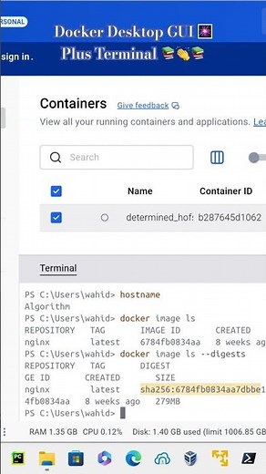 Docker Desktop GUI 🎆 Plus Terminal 📚👏📚