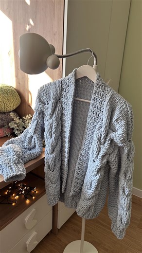 Oversized Plush Knit Cardigan Handmade, Chunky Gray Cardigan, Cable Knit Sweater, Soft Cozy Cardigan, Women Oversized Cardigan S/M - Etsy