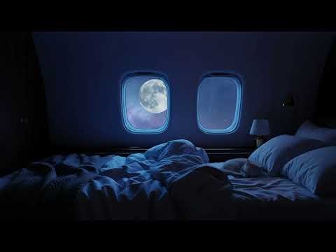Private Jet Bedroom Ambience Full Moon Night Flight For Deep Sleep & Relaxation