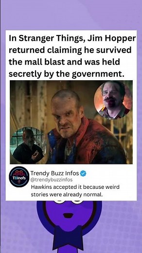 In Stranger Things, Hopper returned claiming he survived the mall blast & was held secretly. #st5