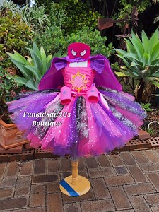 Pink Spider Girl Tutu Dress With Mask & Cape: Hero Halloween Costume - Etsy