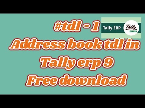 #Tdl - 1 Address book in tally free download