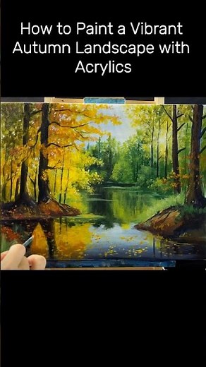 How to Paint a Vibrant Autumn Landscape with Acrylics #huyacrylicpainting #painting #art