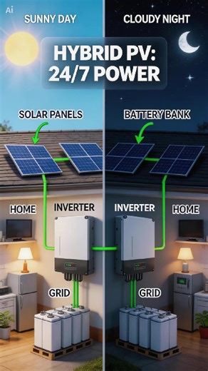 ‏A hybrid Photovoltaic (PV) system Basic Operation