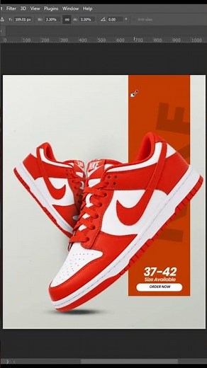 Sneaker Poster Design in Photoshop | Product Ad Tutorial #shorts