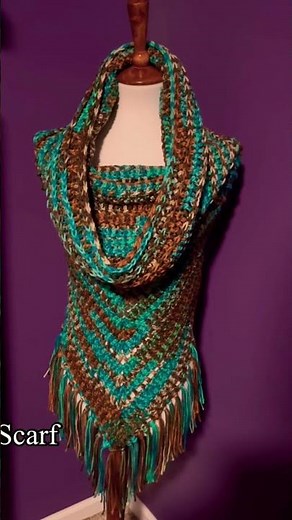 Crochet Hooded Scarf | Hooded Cowl