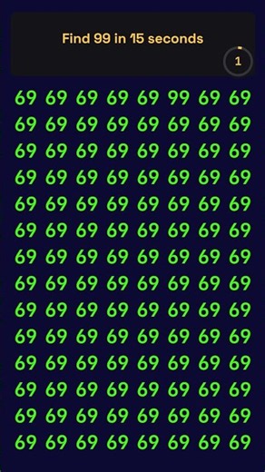 Find 99 in 15 seconds #BrainTeaser