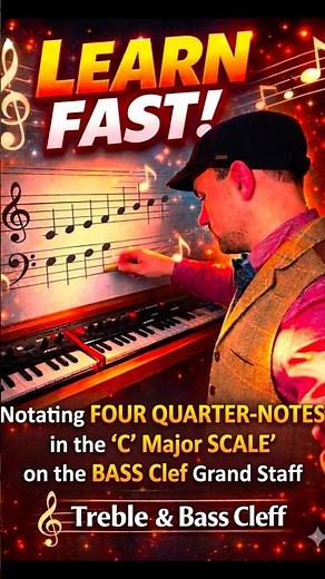 How to write MUSIC! | The Secret to C Major QUARTER Notes in the BASS Clef | Listen, Learn & PLAY!