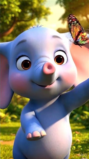 elepha try to catch a butterfly