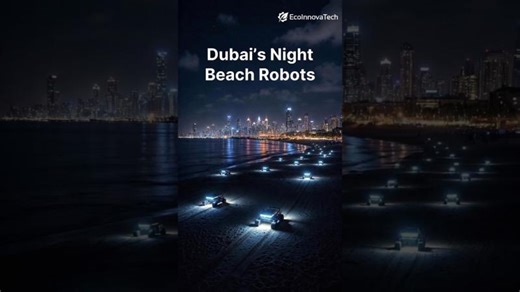 Night Shift Robots: Dubai’s Self‑Driving Beach Cleaners #SmartCities #EcoTech #EcoInnovaTech | Akshaya Bhatia
