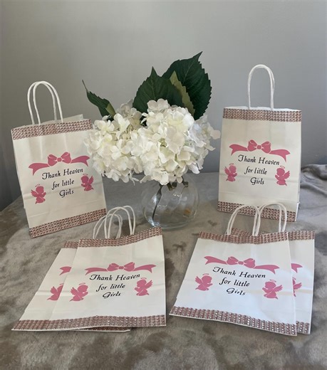 Rhinestone Favor Bags: Pink Angel Baby Shower Decoration, LARGE - Etsy