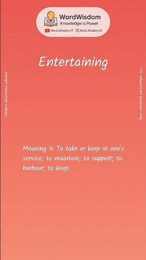 What does "Entertaining" mean? | English vocabulary shorts | #entertaining #wordwisdom