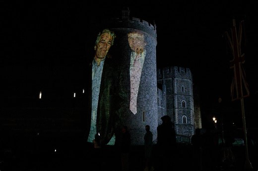 Projections of Trump and Epstein appear on Windsor Castle wall, 4 arrested
