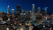 Time lapse shot taken by a drone flying over Downtown Los Angeles...