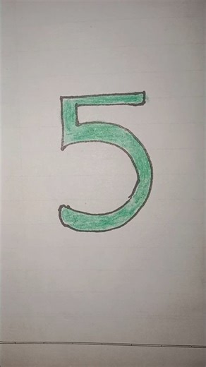 number 5 drawing and colouring #drawing #video #art #viral #shorts