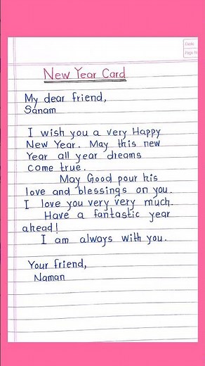 New Year Card || New Year's Wishes Message || Card Writing On New Year ||
