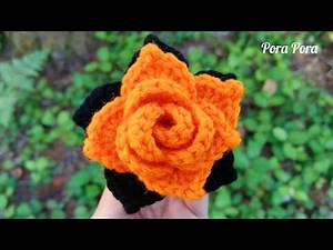 Crochet Halloween Rose I Crochet Halloween Decorations I Crochet 3D Rose