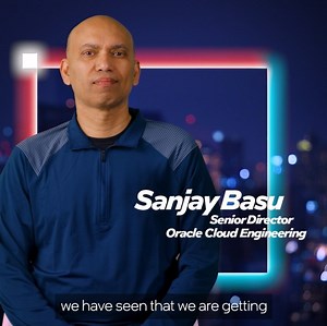 At Oracle, scaling cloud services for 50,000+ enterprises is no small feat. But with #IntelXeon 6 processors, Oracle achieved: - 44% less space consumption 羅 - 30% power efficiency improvement  - 10x better AI inferencing performance  Sanjay Basu PhD, Oracle's Cloud Engineering Senior Director, shares his experience with Xeon 6. Learn how the power of #IntelInside is helping Oracle drive industry-wide improvements. | Intel | Facebook