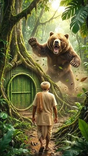 A Bear Chased Him… What He Found Underground Saved His Life 😱🐻 #8k #aiart