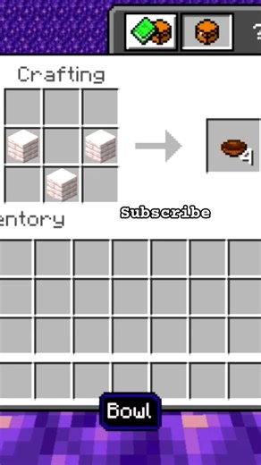 how to make a Bowl in minecraft bedrock edition #minecraft