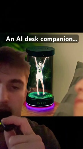 A holographic AI desk companion.