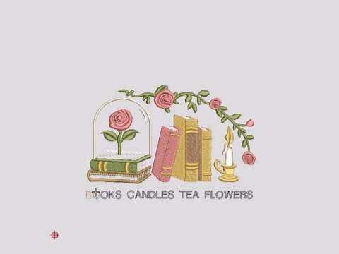 Belle's Book Shop Embroidery Design, Rose Candle Library Machine File (PES) - Etsy