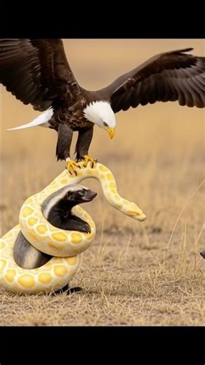 The Eagle Changed Everything #python #animals #eagle #snake #honeybadger