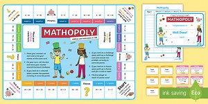 Addition and Subtraction Within 100 Mathopoly Board Game
