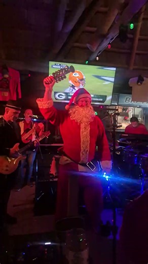 Santa brought up on stage at a show in Siesta Key #santas #santasgrotto #santaswonderland #livemusic