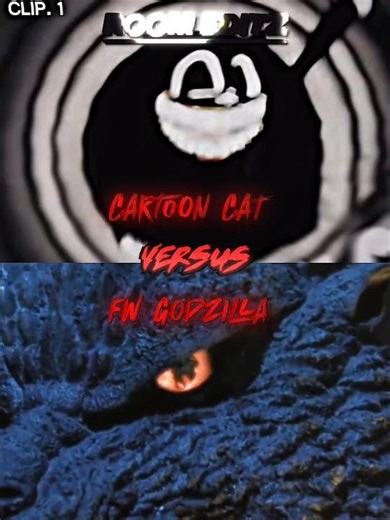 FW godzilla vs Cartoon cat #trevorhenderson #godzilla