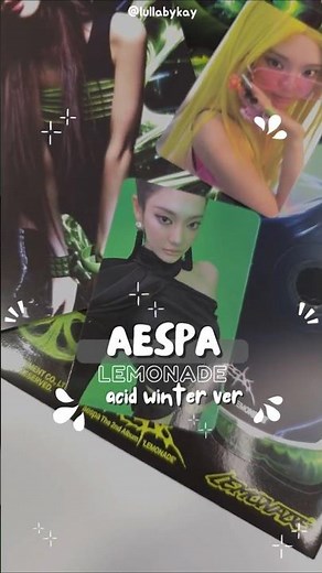 🌙 finally added to my collection!! hehe THE PHOTOCARDS~ aespa lemonade acid winter vers~ #aespa