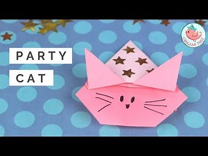 Origami Cat Tutorial Step by Step! Origami Cat with a Party Hat