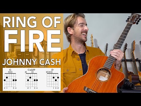 Ring Of Fire by Johnny Cash - EASY 3 Chord Song Guitar Tutorial