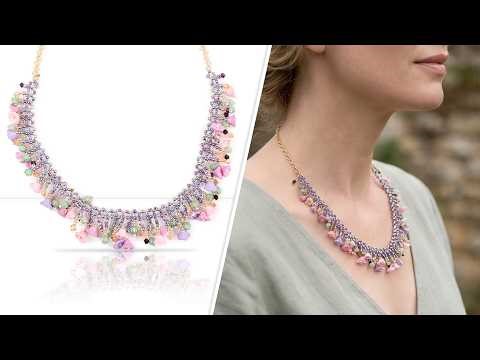 Floral Trellis Necklace - DIY Jewelry Making Tutorial by PotomacBeads