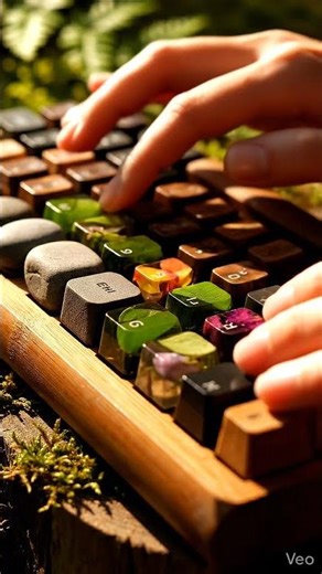 ASMR typing wood keyboard AI 🪵⌨️ #ai #asmr #relaxing #typing #keyboard #satisfying #aivideo #relax