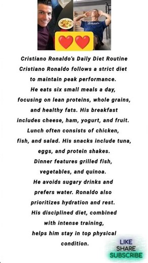Cristiano Ronaldo’s Daily Diet Routine. #cristianoronaldo