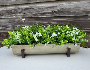 Rustic Farmhouse Arrangement, Greenery Galvanized Planter Centerpiece, Everyday Kitchen and Dining Table Decor - Etsy
