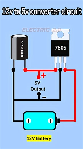 12v to 5v converter circuit #12v #5v #converter #circuit #electronics | Electric 2.0