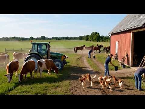 Swiss Countryside Life - Peaceful Farm Harvest | Rearing Animals.