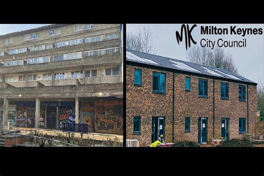 See how a huge and filthy housing eyesore has been transformed with sparking new homes in Milton Keynes