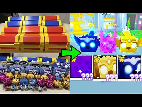 Unboxing 10 Treasure Chest Toys And Got Rainbow Huge Mosaic Griffin! - Pet Simulator X